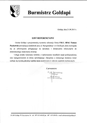 Referencje Burmistrz Gołdapi